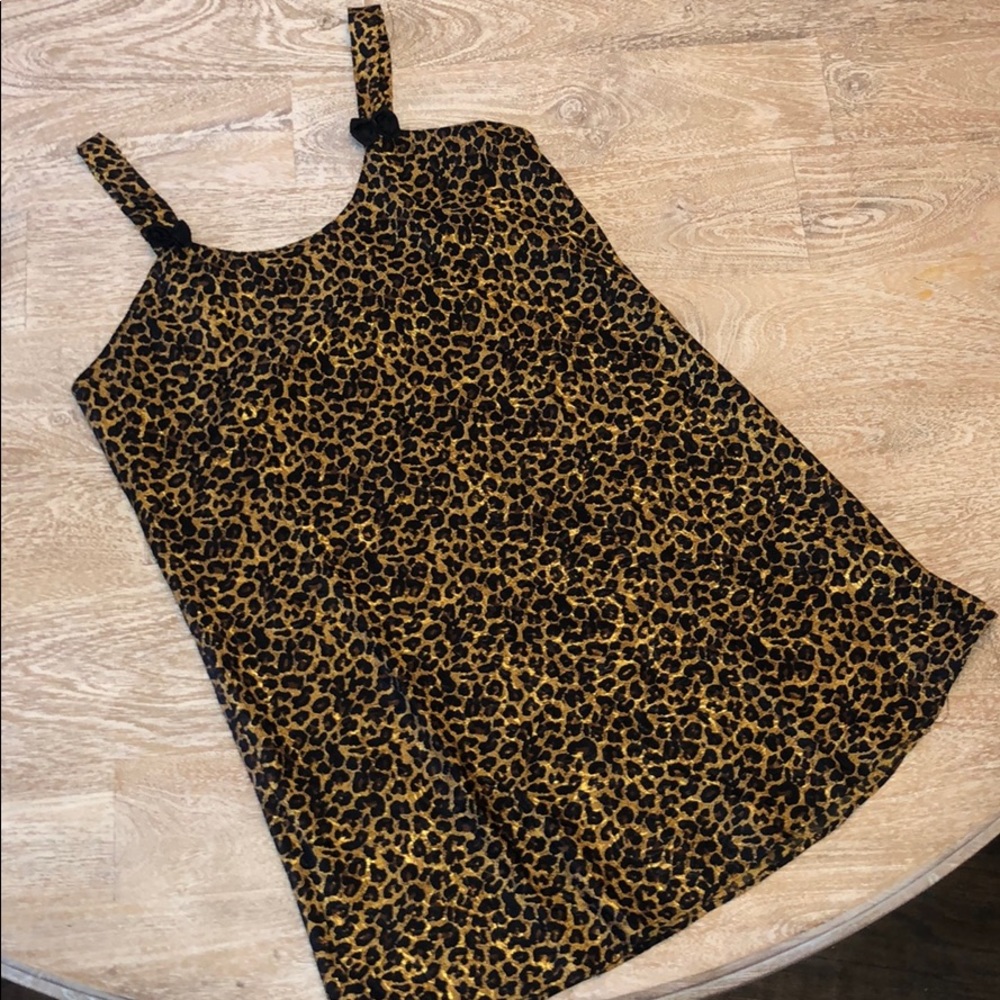 Vintage leopard slip nightgown medium brown black